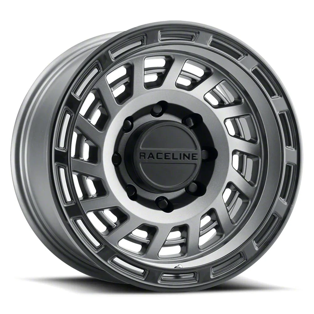 Raceline Halo Gunmetal with Black Ring 6-Lug Wheel; 18x9; 18mm Offset (07-14 Yukon)