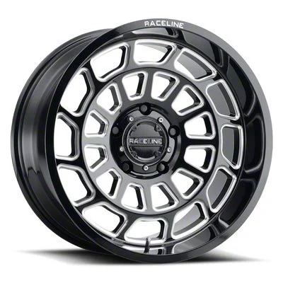 Raceline Warp Gloss Black Machined 6-Lug Wheel; 20x10; -19mm Offset (15-20 Yukon)
