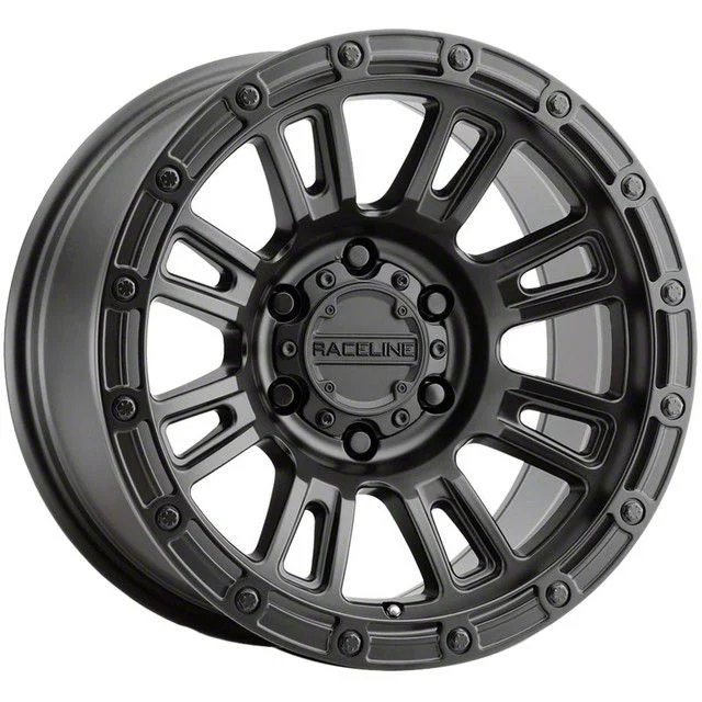 Raceline Compass Satin Black 6-Lug Wheel; 18x9; 18mm Offset (21-26 Yukon)