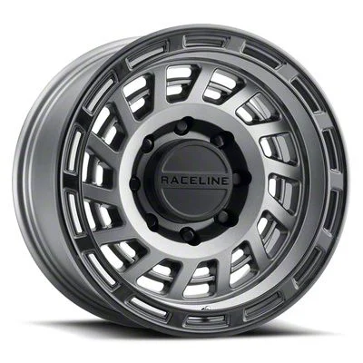 Raceline Halo Gunmetal with Black Ring 6-Lug Wheel; 17x9; -12mm Offset (15-20 Yukon)