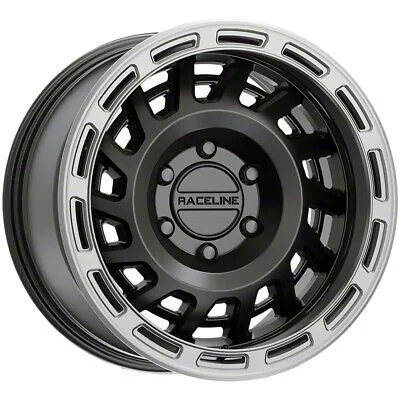 Raceline Halo Satin Black with Silver Ring 6-Lug Wheel; 18x9; 18mm Offset (21-26 Yukon)