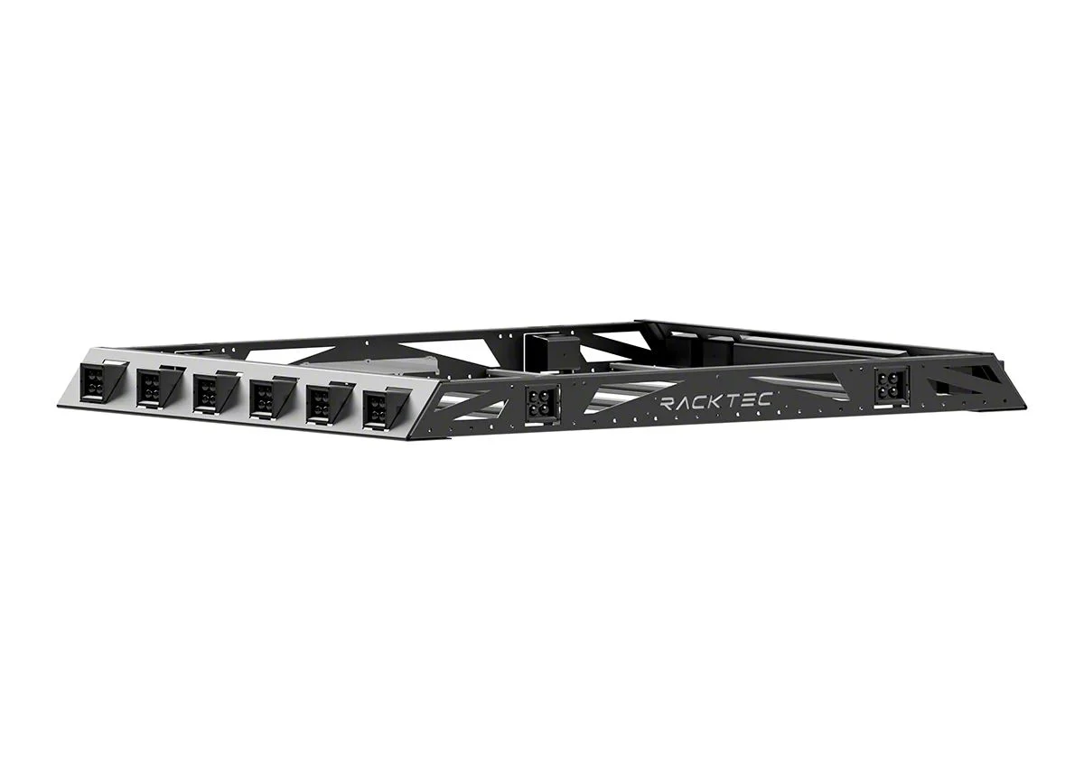 RACKTEC Tanto Series Roof Rack with Six 3-Inch Pod Light Front Cutouts and Four 3-Inch Pod Light Rear Cutouts (09-18 RAM 1500 Quad Cab)