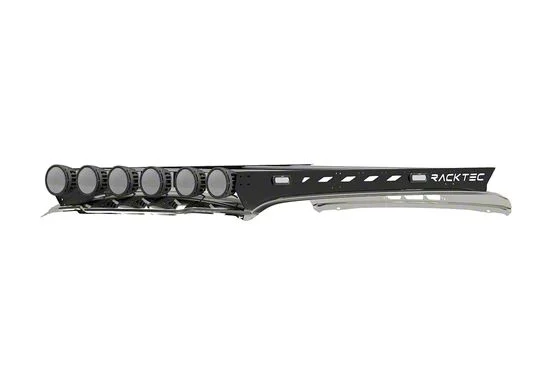 RACKTEC Phantom Series Gen 2 Roof Rack; 9-Light Front Mounting Brackets (10-18 RAM 2500 Mega Cab)