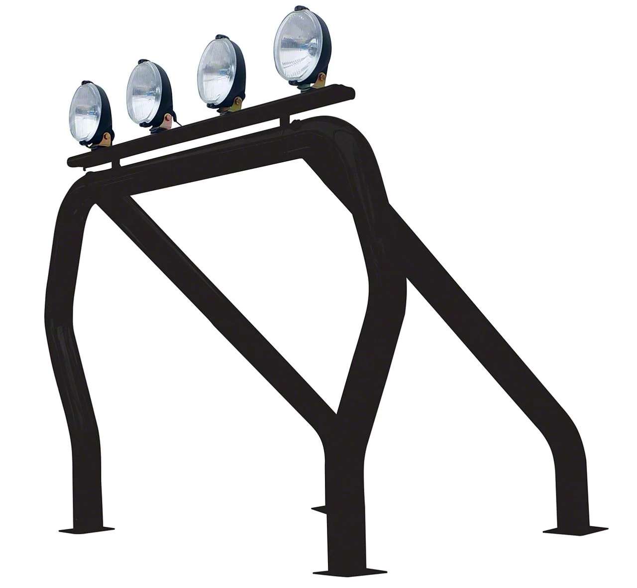 Go Rhino Single Bar/Single Kicker Bed Bar; Black (09-18 RAM 1500 w/ 8-Foot Box)
