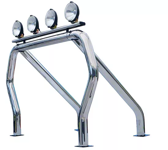 Go Rhino Single Bar/Single Kicker Bed Bar; Chrome (09-18 RAM 1500 w/ 8-Foot Box)