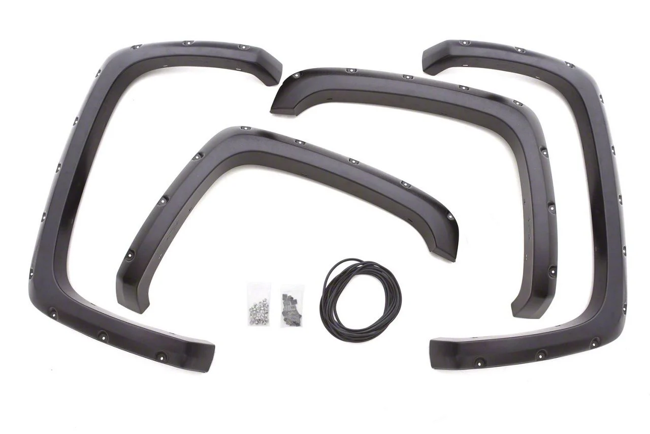 Elite Series Rivet Style Fender Flares; Front and Rear; Textured Black (19-25 RAM 1500, Excluding Rebel, RHO & TRX)