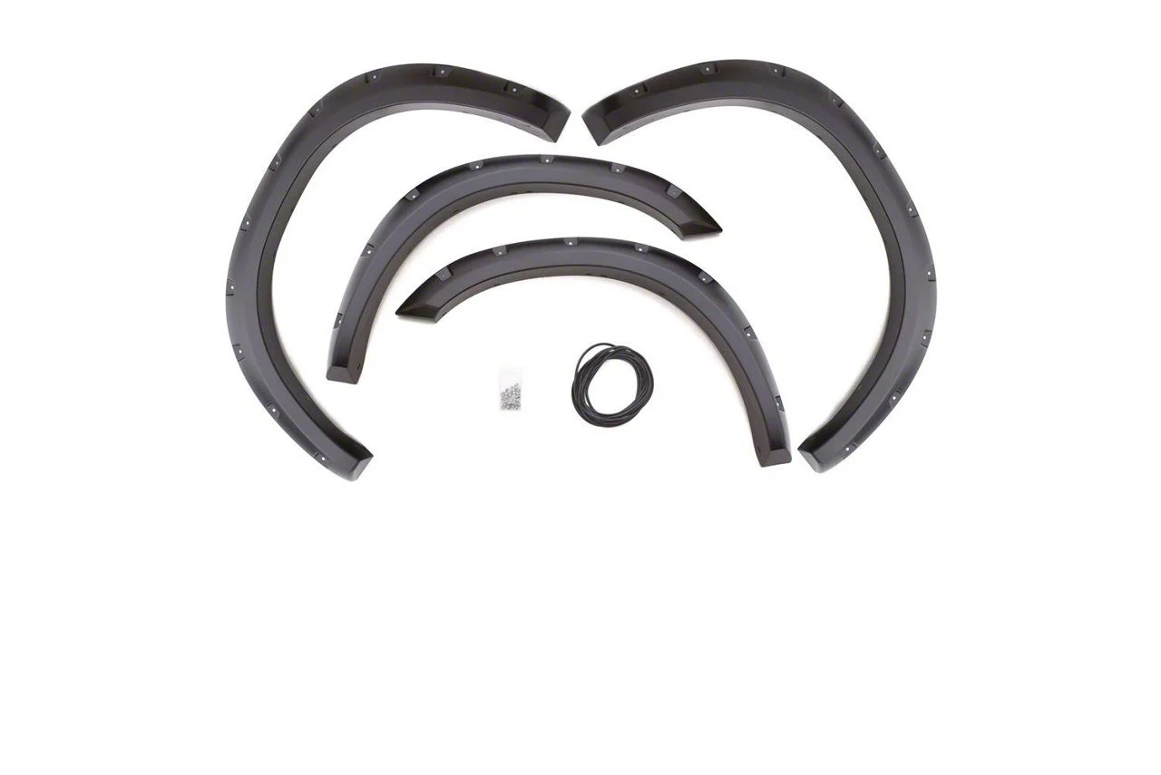 Elite Series Rivet Style Fender Flares; Front and Rear; Textured Black (09-18 RAM 1500, Excluding Express, Rebel & Sport)