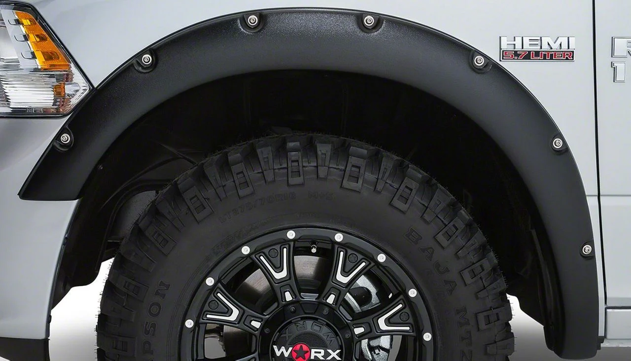 Ruff Riderz Fender Flares; Textured Black (09-18 RAM 1500 w/ Plastic Front Bumper; 09-18 RAM 1500 Sport)