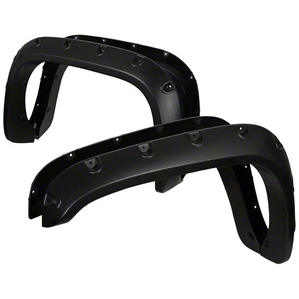 Rivet Style Fender Flares; Front and Rear; Textured Black (2002 RAM 1500)