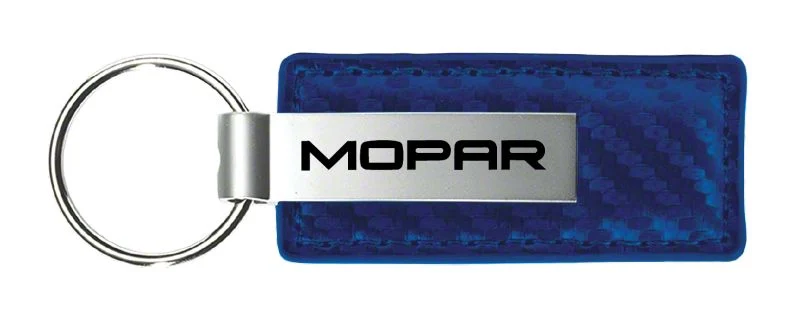 MOPAR Blue Carbon Fiber Leather Key Fob
