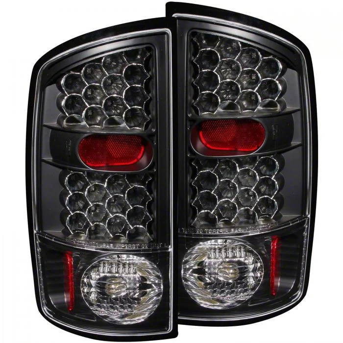 LED Tail Lights; Black Housing; Clear Lens (02-05 RAM 1500)