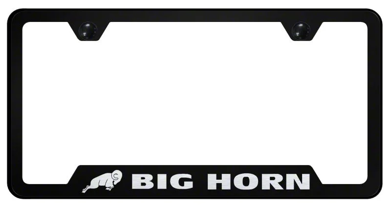 Big Horn Laser Etched Cut-Out License Plate Frame (Universal; Some Adaptation May Be Required)