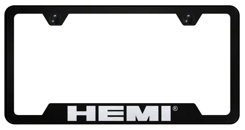 HEMI Laser Etched Cut-Out License Plate Frame (Universal; Some Adaptation May Be Required)