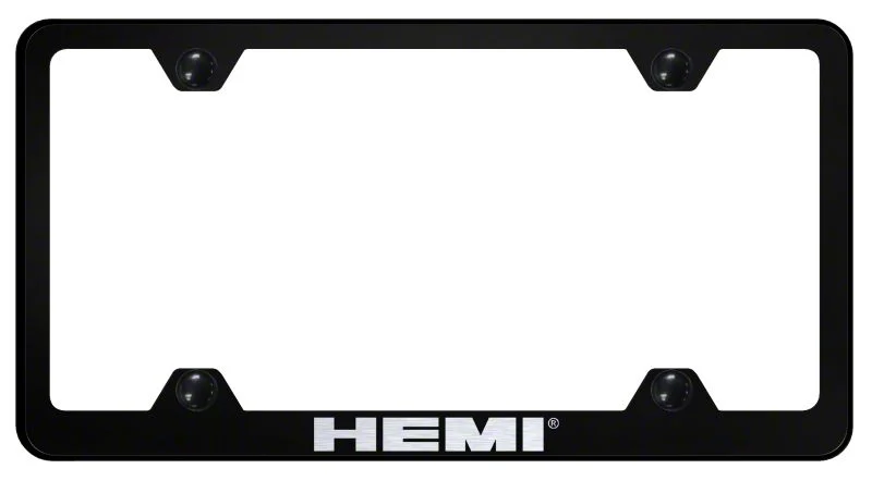 HEMI Laser Etched Wide Body License Plate Frame (Universal; Some Adaptation May Be Required)