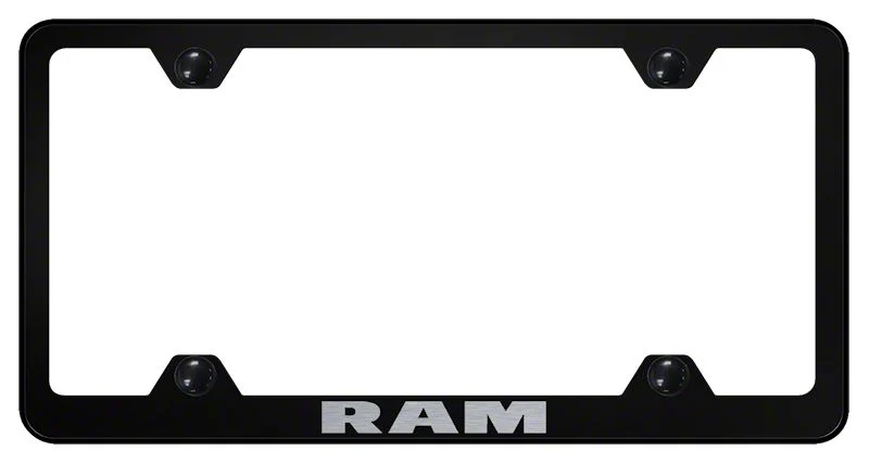 RAM Laser Etched Wide Body License Plate Frame (Universal; Some Adaptation May Be Required)