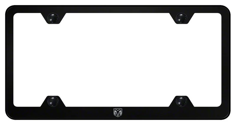 RAM Head Laser Etched Wide Body License Plate Frame (Universal; Some Adaptation May Be Required)