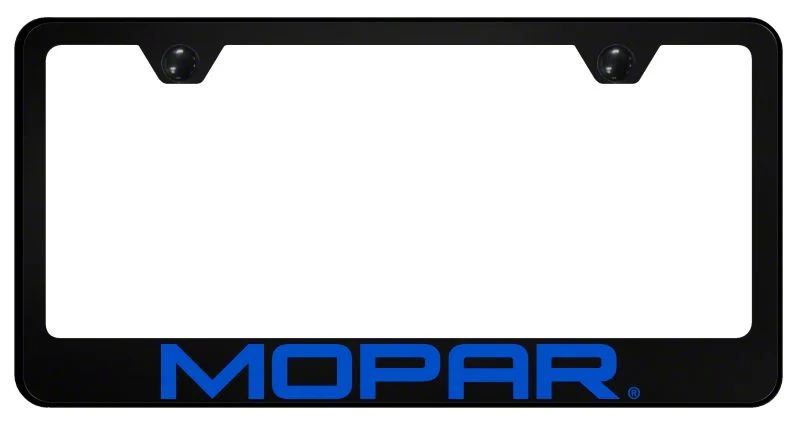 MOPAR PC License Plate Frame; UV Print on Black (Universal; Some Adaptation May Be Required)