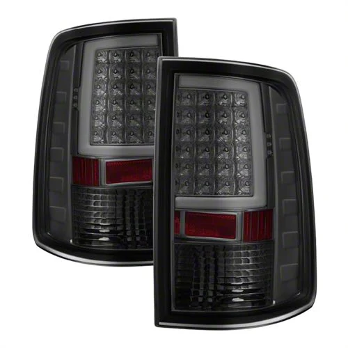 Light Bar LED Tail Lights; Chrome Housing; Smoked Lens (09-18 RAM 1500 w/ Factory Halogen Tail Lights)