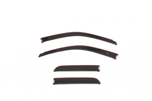 Low Profile Color-Match Ventvisor Window Deflectors; Front and Rear; Diamond Black Crystal Pearl (19-25 RAM 1500 Crew Cab)