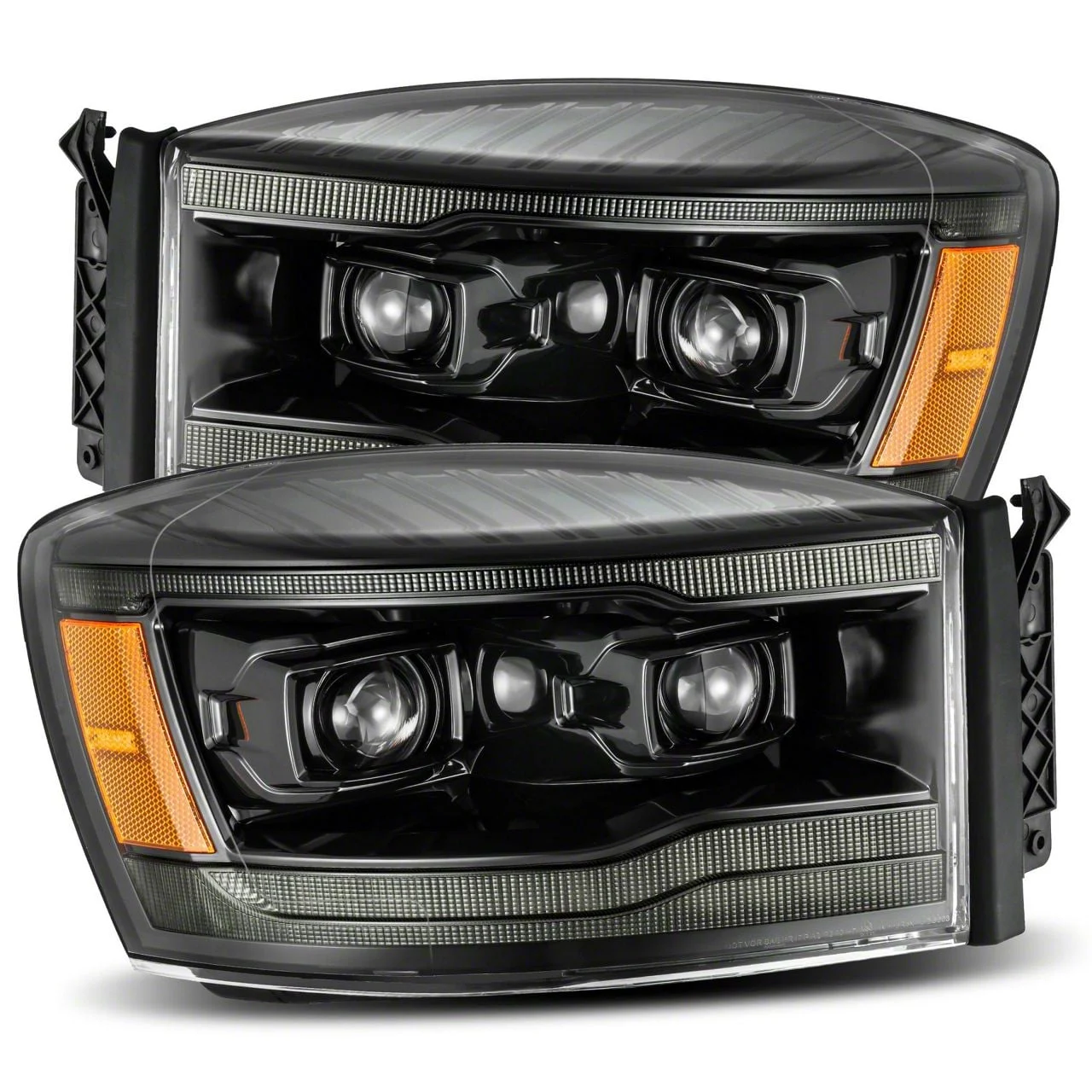 AlphaRex LUXX-Series LED Projector Headlights; Alpha Black Housing; Clear Lens (06-08 RAM 1500)