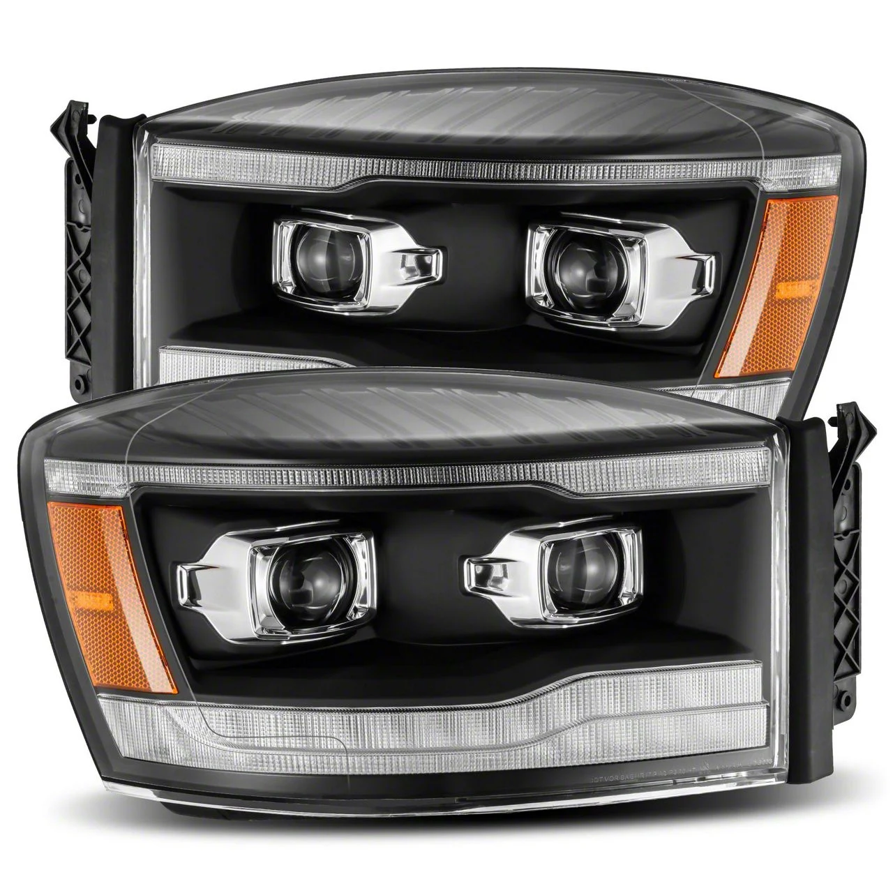 AlphaRex LUXX-Series LED Projector Headlights; Black Housing; Clear Lens (06-08 RAM 1500)