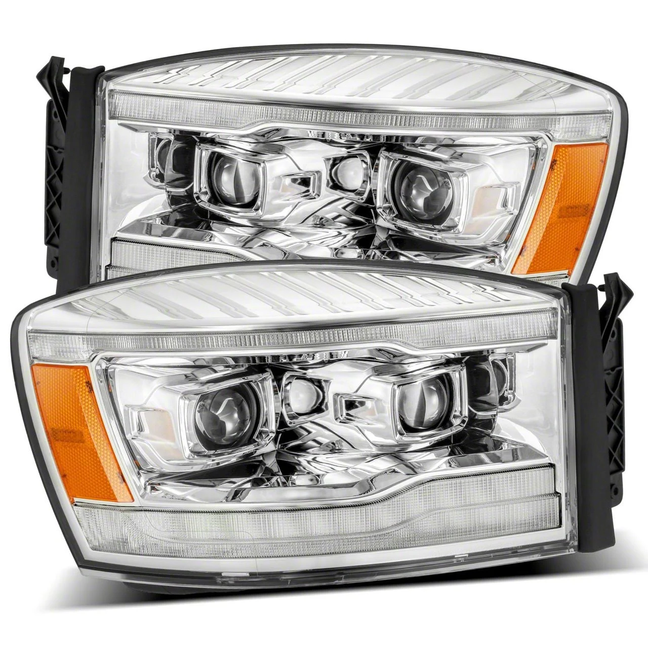 AlphaRex LUXX-Series LED Projector Headlights; Chrome Housing; Clear Lens (06-08 RAM 1500)