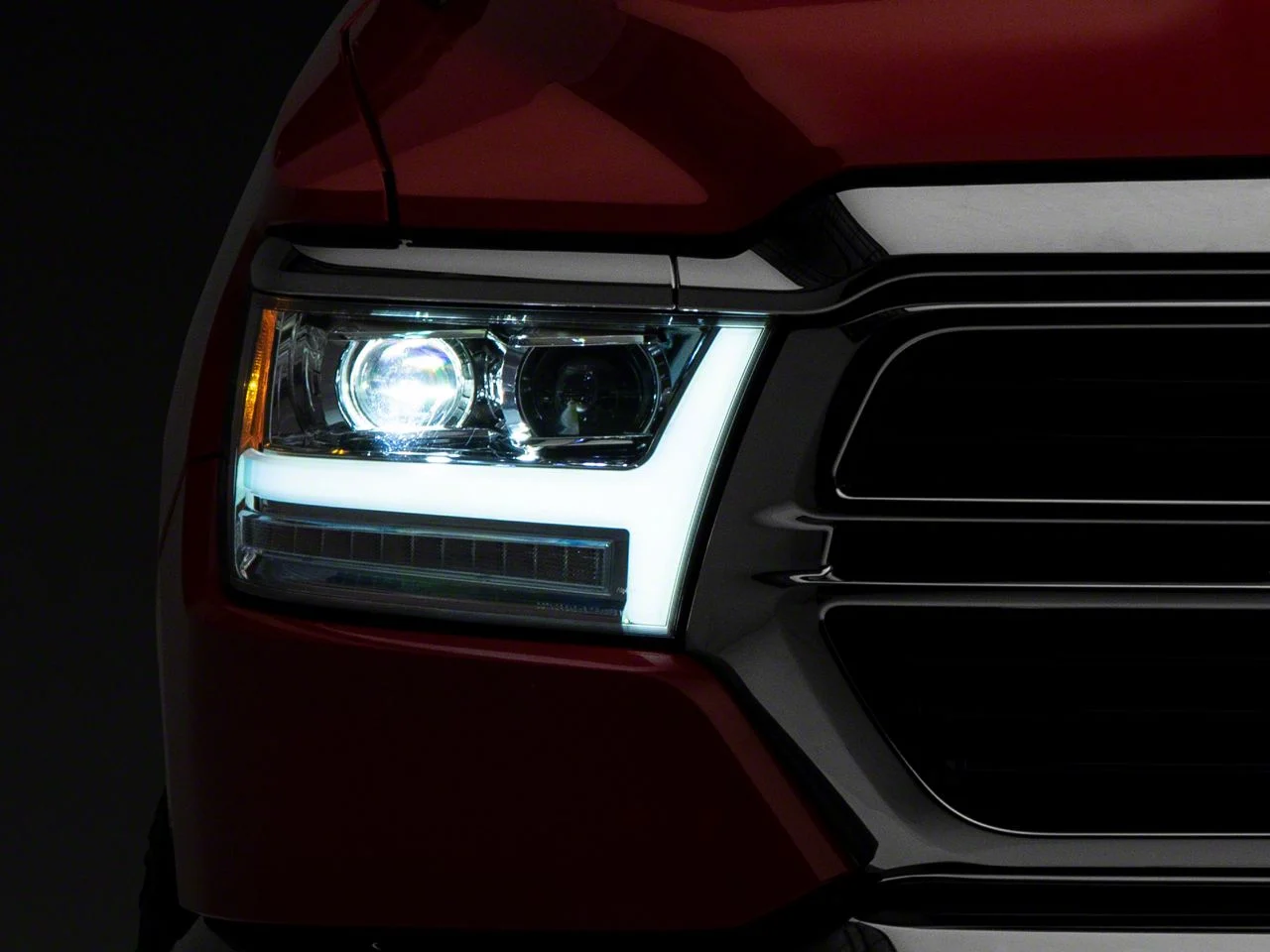 AlphaRex LUXX-Series LED Projector Headlights; Chrome Housing; Clear Lens (19-24 RAM 1500 w/ Factory LED Headlights)