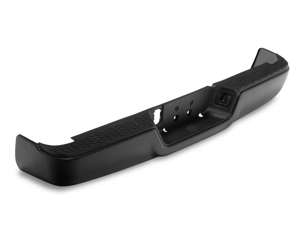 OEM Style Steel Rear Bumper; Not Pre-Drilled for Backup Sensors; Black (09-18 RAM 1500 w/o Factory Dual Exhaust)