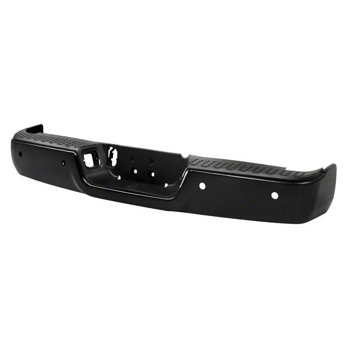 OEM Style Steel Rear Bumper; Pre-Drilled for Backup Sensors; Black (09-18 RAM 1500 w/o Factory Dual Exhaust)