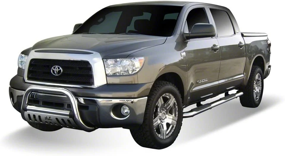 Platinum 4-Inch Oval Side Step Bars; Black (02-08 RAM 1500 Regular Cab)