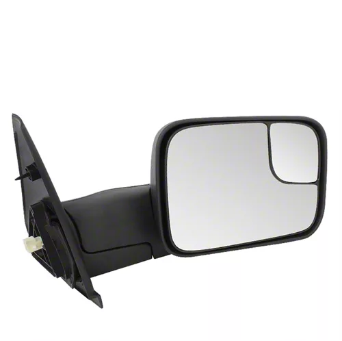 Powered Heated Manual Extended Mirror; Passenger Side (02-08 RAM 1500)