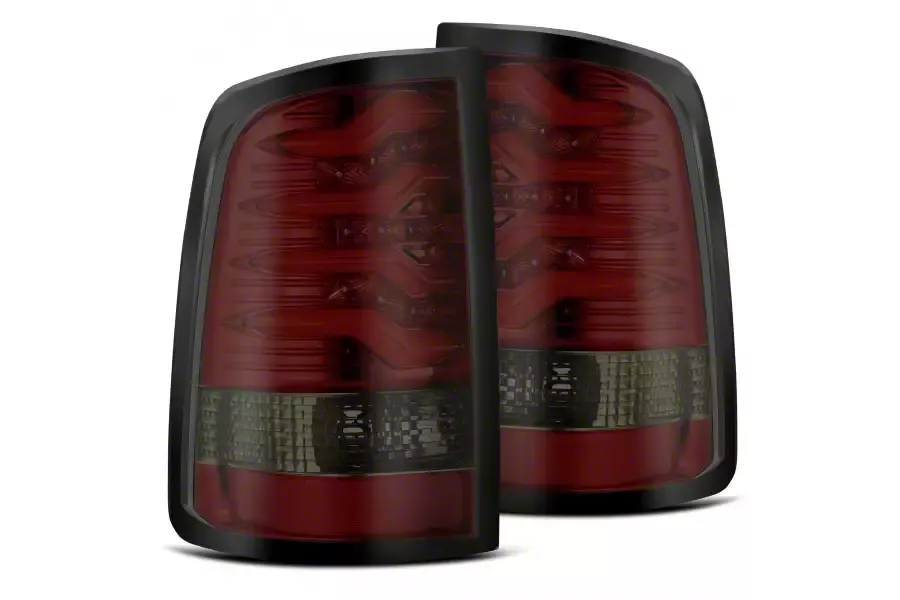 AlphaRex PRO-Series LED Tail Lights; Red Housing; Smoked Lens (09-18 RAM 1500 w/ Factory Halogen Tail Lights)