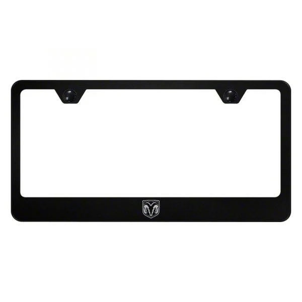 RAM Head License Plate Frame; Black (Universal; Some Adaptation May Be Required)