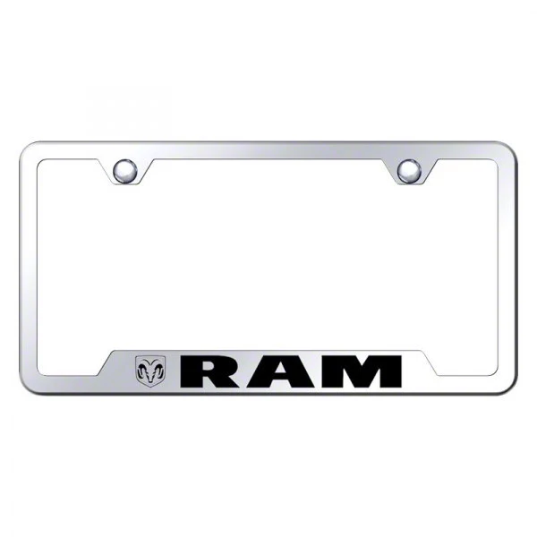 RAM License Plate Frame; Chrome (Universal; Some Adaptation May Be Required)