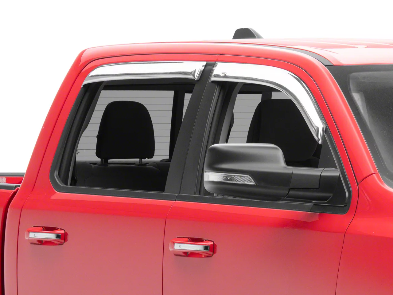 Ventvisor Window Deflectors; Front and Rear; Chrome (19-26 RAM 1500 Crew Cab)