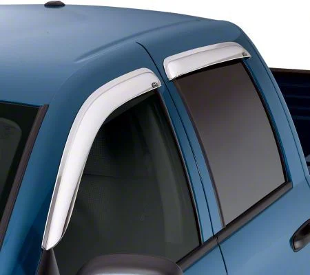 Ventvisor Window Deflectors; Front and Rear; Chrome (19-25 RAM 1500 Quad Cab)