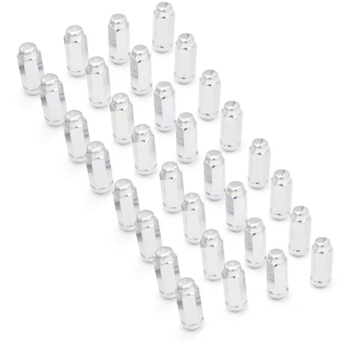 Chrome 7/8-Inch XL Acorn Lug Nut Kit; 9/16-Inch; Set of 32 (03-11 RAM 2500)