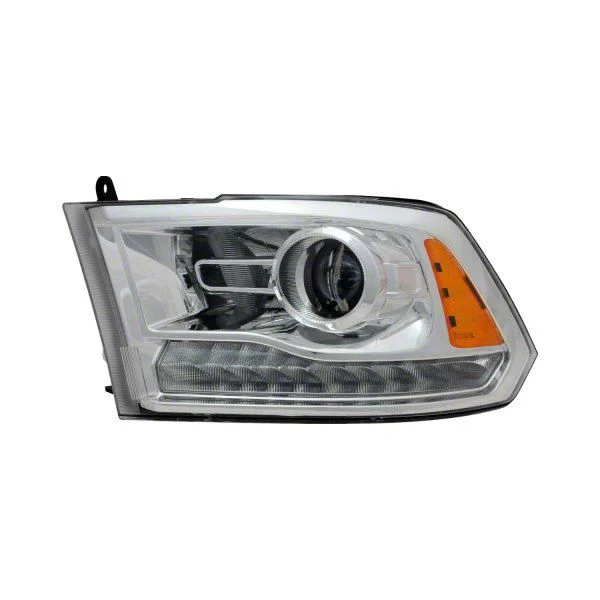 CAPA Replacement Halogen Headlight; Chrome Housing; Clear Lens; Driver Side (13-15 RAM 2500 w/ Factory Halogen Projector Headlights)