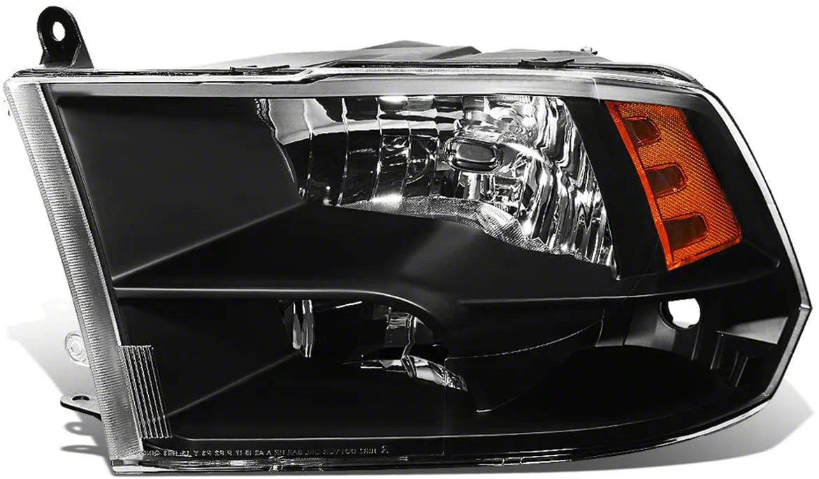 OE Style Headlight; Black Housing; Clear Lens; Driver Side (10-18 RAM 2500 w/ Factory Halogen Non-Projector Headlights)