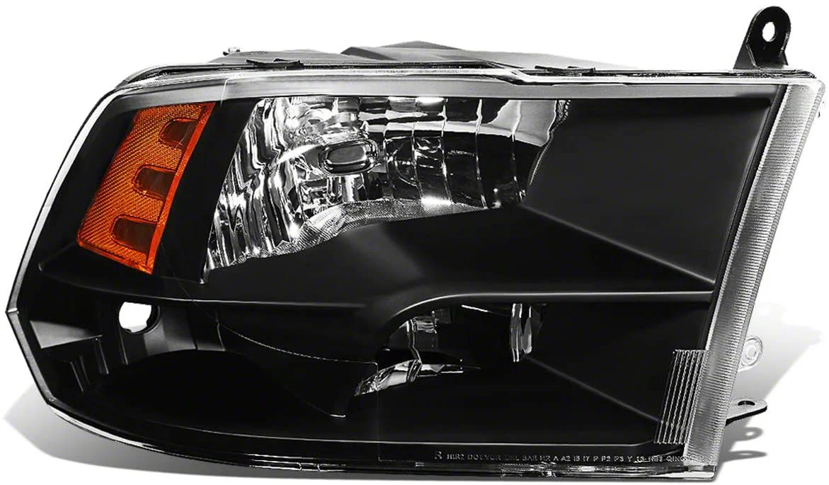 OE Style Headlight; Black Housing; Clear Lens; Passenger Side (10-18 RAM 2500 w/ Factory Halogen Non-Projector Headlights)