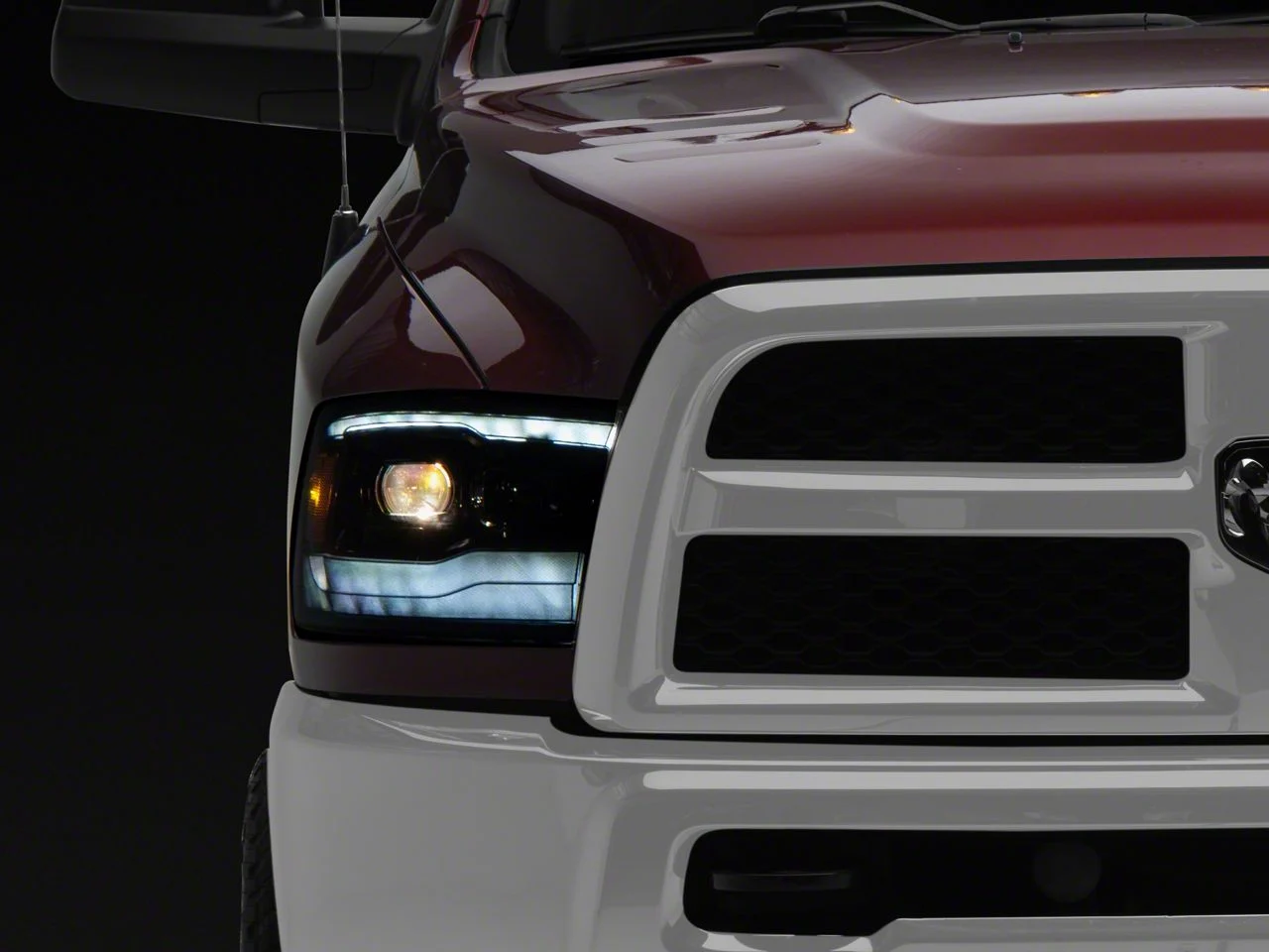 AlphaRex PRO-Series G2 Projector Headlights; Alpha Black Housing; Clear Lens (10-18 RAM 2500 w/ Factory Halogen Non-Projector Headlights)