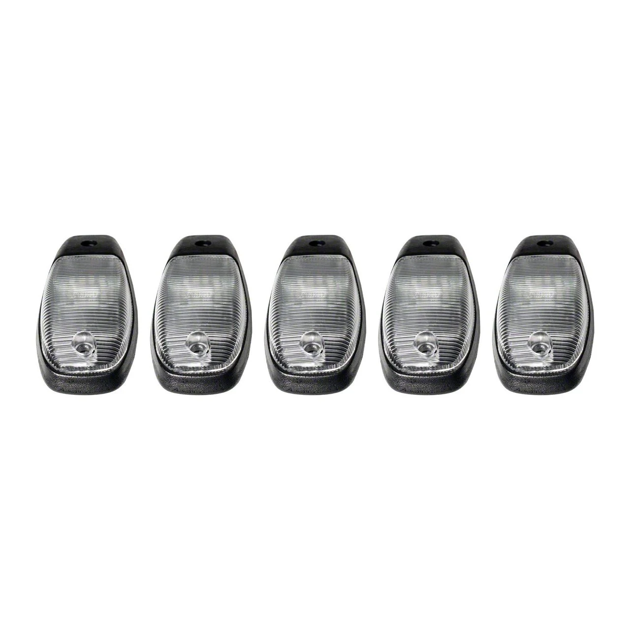 5-Piece White LED Roof Cab Lights; Clear Lens (19-26 RAM 3500)