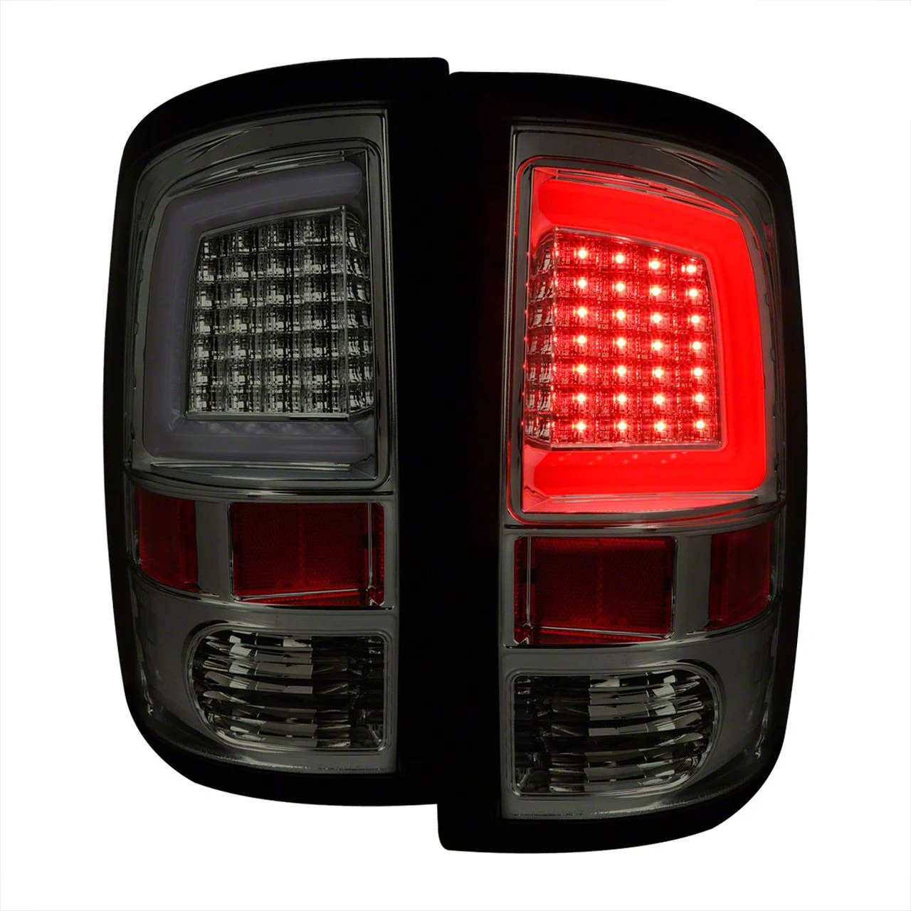 G2 White Bar LED Tail Lights; Chrome Housing; Smoked Lens (10-18 RAM 3500 w/ Factory Halogen Tail Lights)