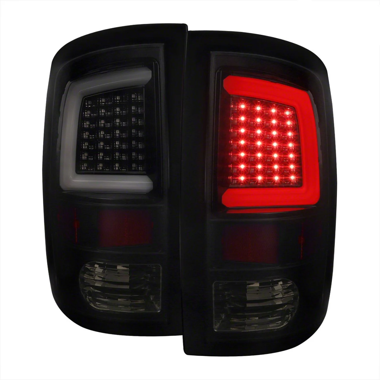 G2 White Bar LED Tail Lights; Gloss Black Housing; Smoked Lens (10-18 RAM 3500 w/ Factory Halogen Tail Lights)