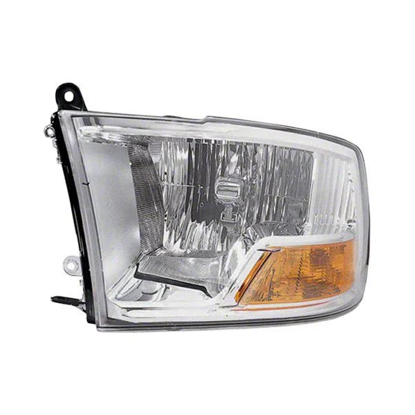 OE Certified Replacement Headlight; Chrome Housing; Clear Lens; Driver Side (10-12 RAM 3500 w/ Factory Halogen Non-Quad Headlights)