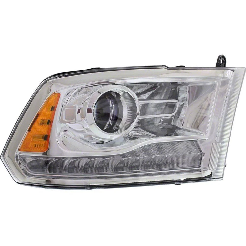OE Certified Replacement Halogen Headlight; Chrome Housing; Clear Lens; Passenger Side (13-15 RAM 3500 w/ Factory Halogen Projector Headlights)