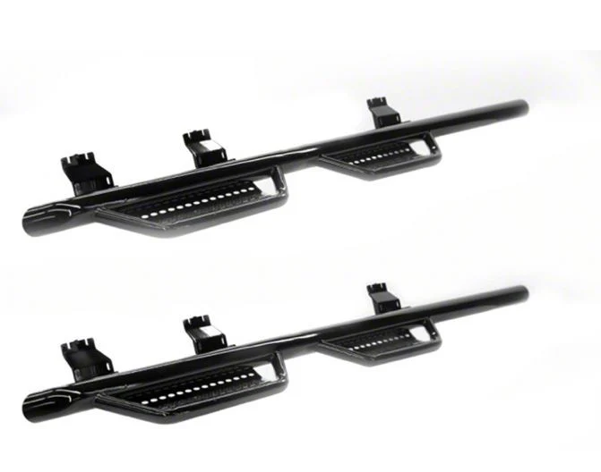 Ranch Hand Legend Series 4-Step Wheel to Wheel Side Step Bars; Gloss Black (10-18 RAM 3500 Crew Cab w/ 8-Foot Box)