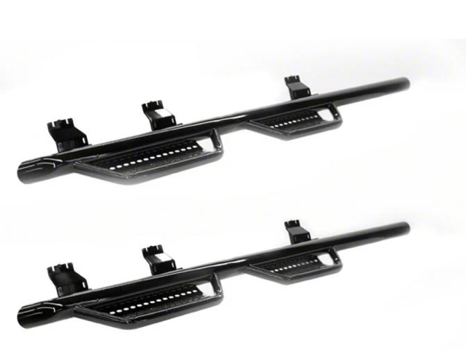 Ranch Hand Legend Series 4-Step Wheel to Wheel Side Step Bars; Gloss Black (10-18 RAM 3500 Mega Cab)