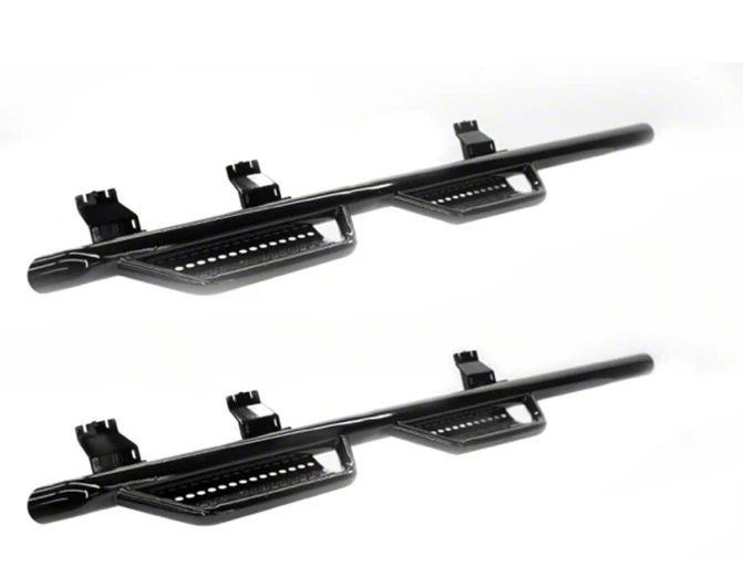 Ranch Hand Legend Series 4-Step Wheel to Wheel Side Step Bars; Gloss Black (07-14 Silverado 3500 HD Crew Cab w/ 6.50-Foot Standard Box)