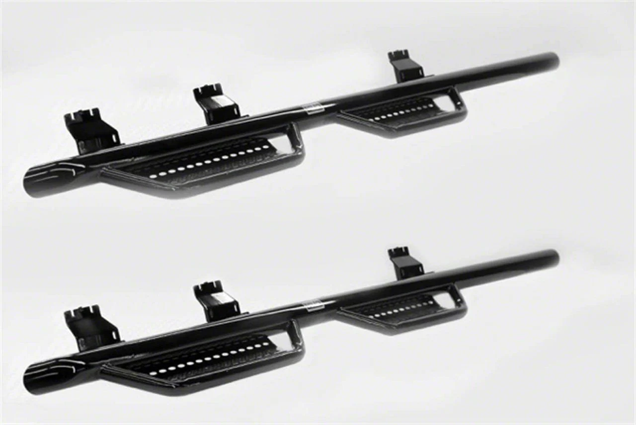 Ranch Hand Legend Series 4-Step Wheel to Wheel Side Step Bars; Gloss Black (17-19 6.6L Duramax Silverado 3500 HD Crew Cab w/ 8-Foot Long Box)